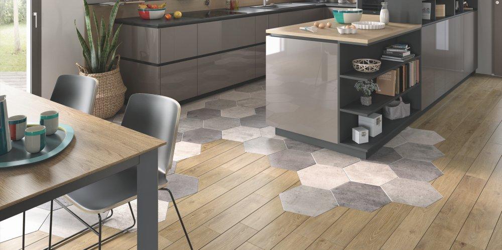 carrelage hexagonal parquet